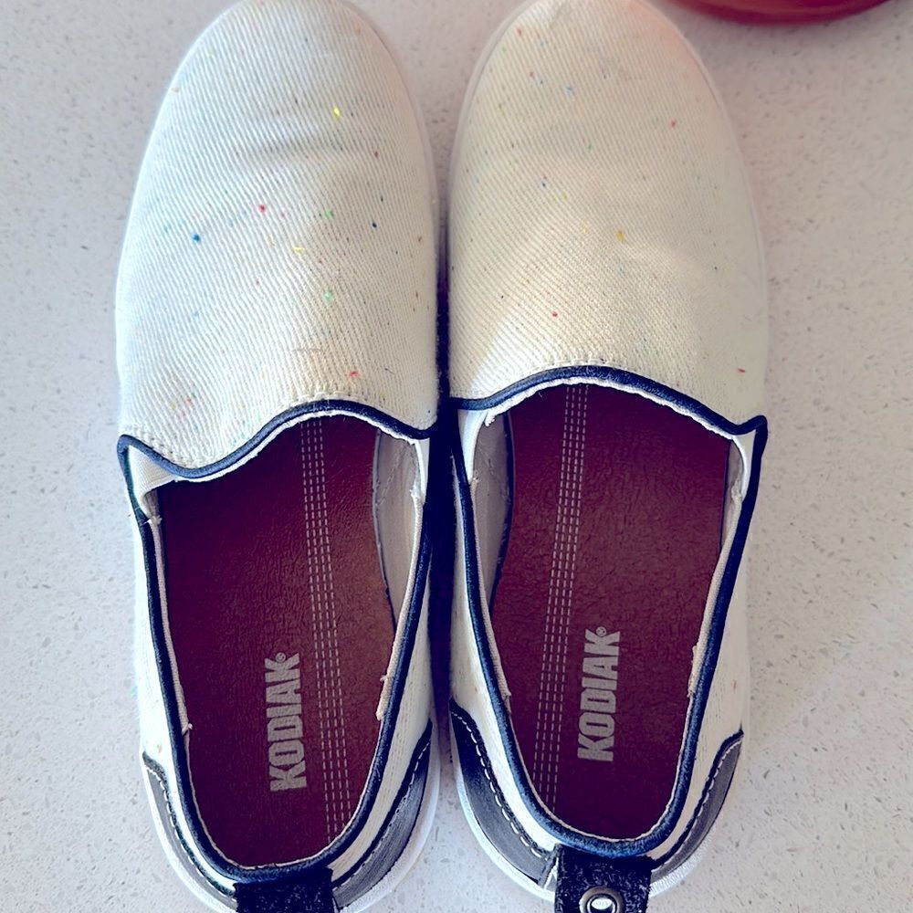 Kodiak Blairmore White Speckled Loafers Slip On 9.5 Leather Upper Walking Casual - Picture 7 of 14